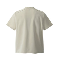 Men’s Heavyweight Zipper T-Shirt Loose Round Neck Short Sleeve Tee