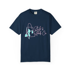 T-Shirt — 'Style & Spark Co.' Pastel Shopper Graphic Tee