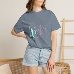 T-Shirt — 'Style & Spark Co.' Pastel Shopper Graphic Tee