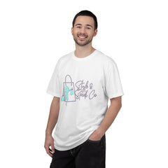 T-Shirt — 'Style & Spark Co.' Pastel Shopper Graphic Tee