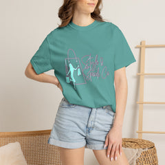 T-Shirt — 'Style & Spark Co.' Pastel Shopper Graphic Tee