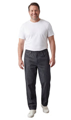 Men’s Lightweight Casual Elastic Waist Pull-On Jeans – Denim & Twill Pants with Easy Fit