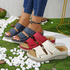 Women’s Fish Mouth Platform Sandals Velcro Beach Summer Casual Comfort
