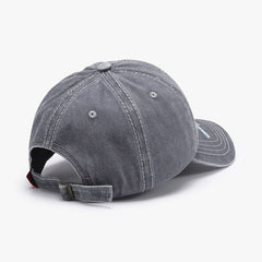 Unisex Curved Brim Baseball Hat Letter Embroidery Washed Casual Cap