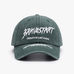Unisex Curved Brim Baseball Hat Letter Embroidery Washed Casual Cap