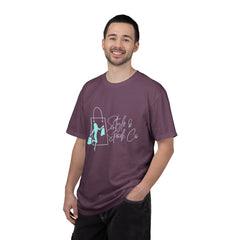 T-Shirt — 'Style & Spark Co.' Pastel Shopper Graphic Tee
