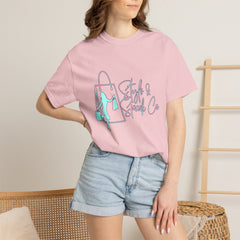 T-Shirt — 'Style & Spark Co.' Pastel Shopper Graphic Tee