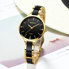 Women’s Luxury Ceramic Quartz Watch Elegant Creative Bracelet Stylish Timepiece