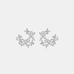 925 Sterling Silver Moissanite Lucky Clover Earrings