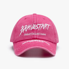 Unisex Curved Brim Baseball Hat Letter Embroidery Washed Casual Cap