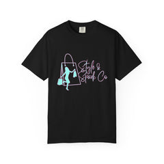 T-Shirt — 'Style & Spark Co.' Pastel Shopper Graphic Tee