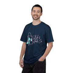 T-Shirt — 'Style & Spark Co.' Pastel Shopper Graphic Tee