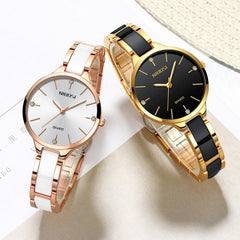 Women’s Luxury Ceramic Quartz Watch Elegant Creative Bracelet Stylish Timepiece