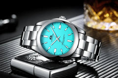 Men’s Automatic Mechanical Watch Stainless Steel Colorful Luxury 41mm Timepiece