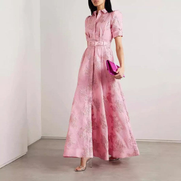 Elegant French Style Dress Vintage Charm Fashion Fitted Long Dress