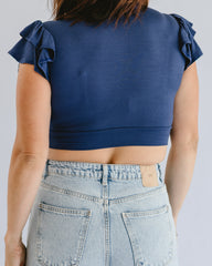Ruffle Sleeve Halftee