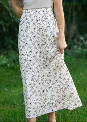 Brown Floral Midi Skirt