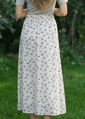 Brown Floral Midi Skirt