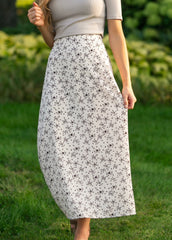 Brown Floral Midi Skirt