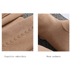 Women’s Black Winter Gloves Warm Elegant Bow Style Casual Outdoor