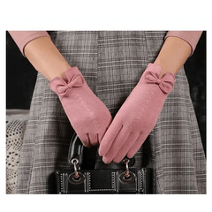 Women’s Black Winter Gloves Warm Elegant Bow Style Casual Outdoor