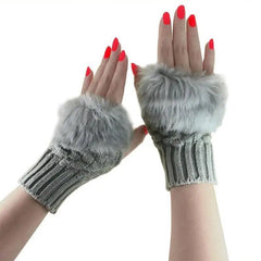 Women’s Fingerless Wool Gloves Warm Knitted Soft Stretchy Trendy Winter