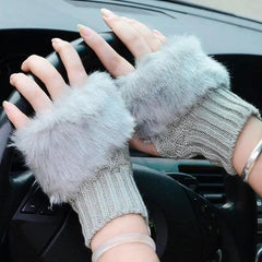 Women’s Fingerless Wool Gloves Warm Knitted Soft Stretchy Trendy Winter
