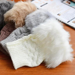 Women’s Fingerless Wool Gloves Warm Knitted Soft Stretchy Trendy Winter