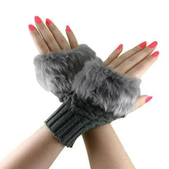 Women’s Fingerless Wool Gloves Warm Knitted Soft Stretchy Trendy Winter
