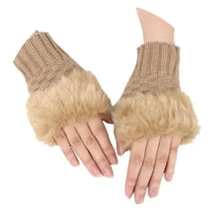 Women’s Fingerless Wool Gloves Warm Knitted Soft Stretchy Trendy Winter