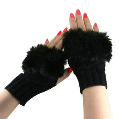 Women’s Fingerless Wool Gloves Warm Knitted Soft Stretchy Trendy Winter