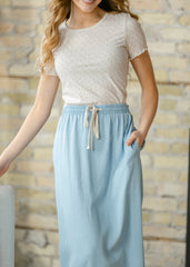 Taupe Floral Lettuce Hem Top