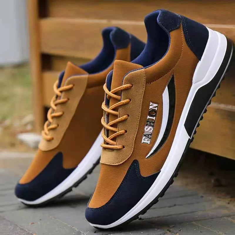 Men’s Retro Running Sneakers Thick Sole Patchwork Trendy Sports Shoes