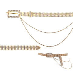 Gold Stone Drape Statement Belt