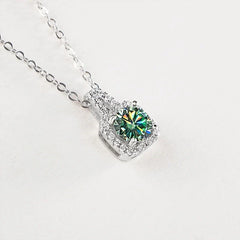 Sterling Silver 3-Piece Moissanite Jewelry Set 1ct Necklace Ring Earrings