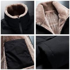 Men’s Winter Fleece Jacket Warm Windproof Thick Soft Outdoor Coat